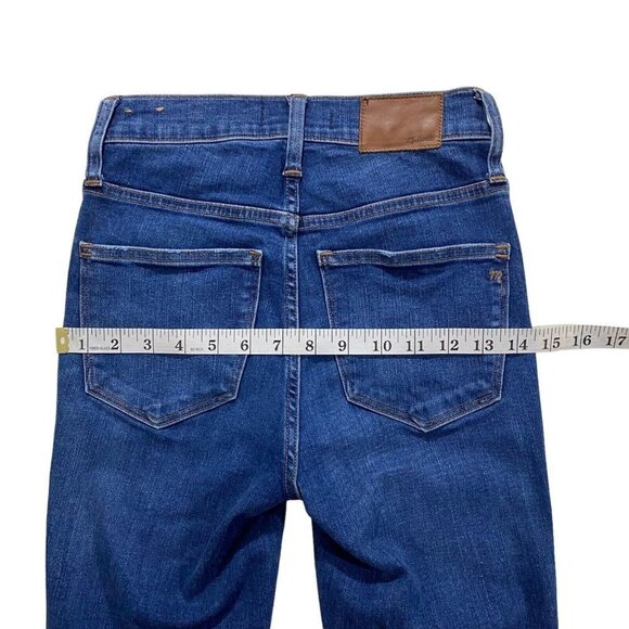 Madewell 10” High Rise Skinny Women Medium Wash Jeans Sz 23x27 Denim Raw Hem - Picture 11 of 13